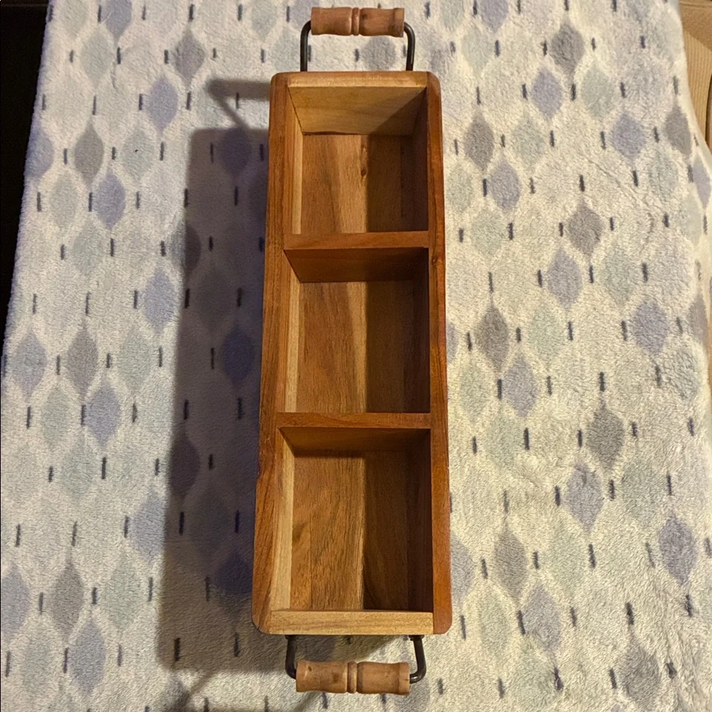 Wooden Teak Wood Candy/Nuts Serving Tray With Handles-Dry Foods Only.